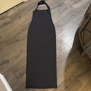 SKIMS Black Halter Maxi Dress